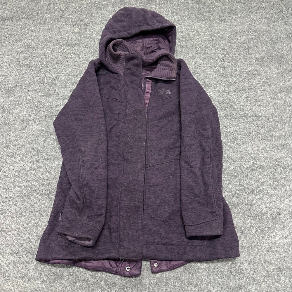 The North Face Jacket Womens Size M Purple Hooded Insulated Full Zip Parka Coat
